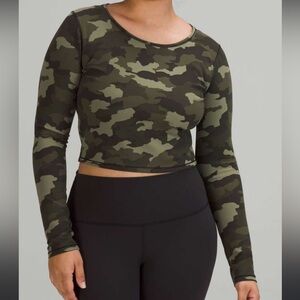 Lululemon Camo Long Sleeve Crop Top